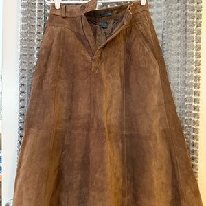 Brown Suede A-Line Skirt Vintage